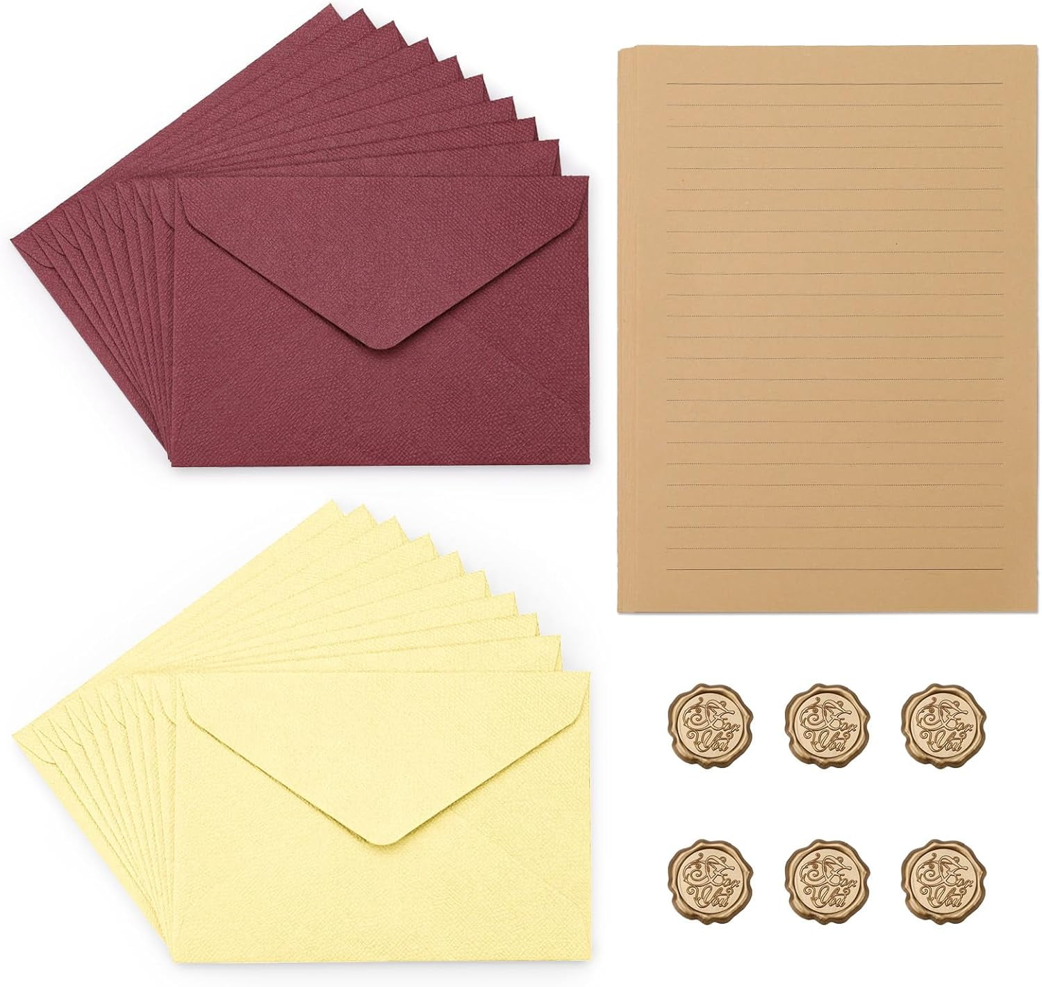 46Pcs Stationary Set and Envelopes (20 Lined Stationery Paper + 20 ...
