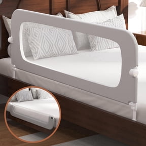 Vikua 46in Baby Bed Rail Height Adjustable Bed Safety Rail for Kids Guardrail with One-button Folding for Full, Queen and Adult Mattresses (Single Piece)
