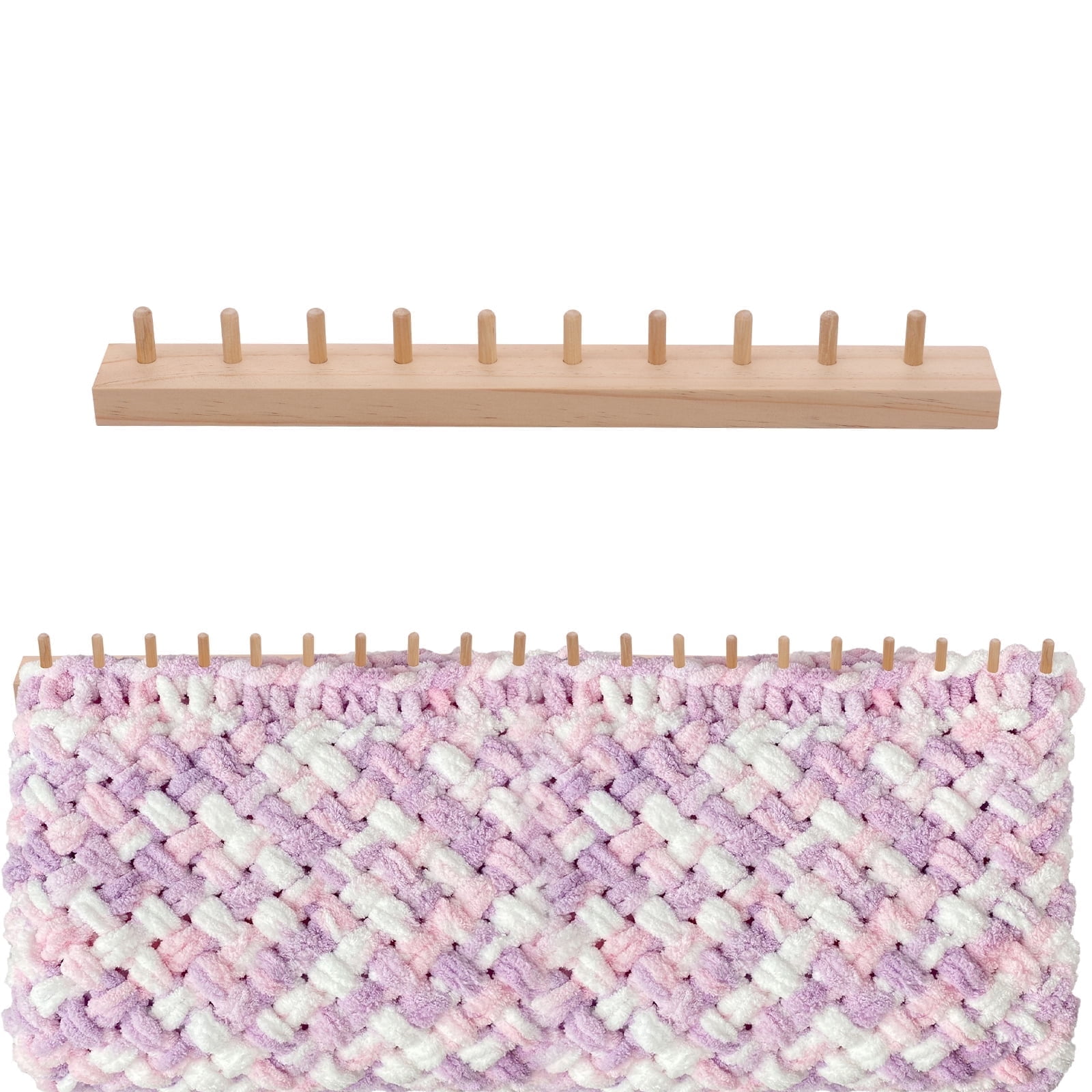 LynxLink 46 Inch Wooden Chunky Yarn Loom for Chunky Blanket
