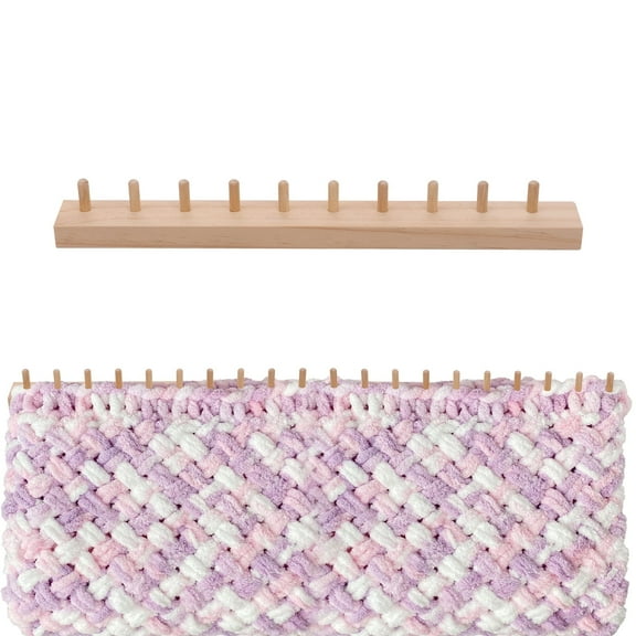 46in Chunky Blanket Loom Chunky Knitting Blanket Machine Foldable Wooden Chunky Weaving Frame DIY Hand Knitting Tool for Beginners Crafts