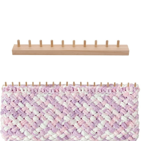 46in Chunky Blanket Loom Chunky Knitting Blanket Machine Foldable Wooden Chunky Weaving Frame DIY Hand Knitting Tool for Beginners Crafts