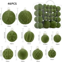 46pcs Christmas Tree Ornaments Velvet Balls ,Shatterproof Xmas Decorations Set for Christmas Tree Hanging Holiday Valentine's Day Party Xmas Decorations Indoor Outdoor Decor.