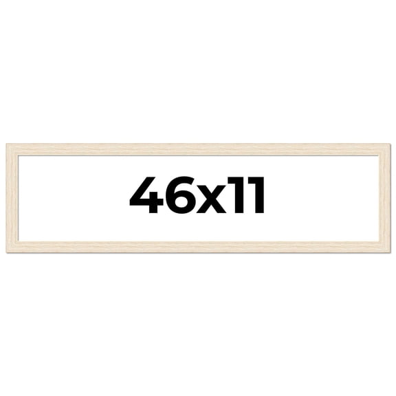 46x11 Frame White Barnwood Picture Frame Includes UV Acrylic Plexiglass, Acid Free Foam Backing