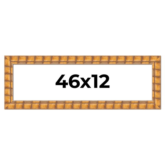 46x12 Frame Beige Real Wood Picture Frame Width 3 inches | Interior Frame Depth 0.5 inches |