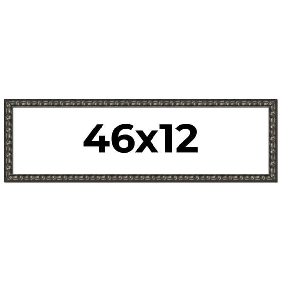 46x12 Frame Black-Brown Medieval Solid Wood Picture Frame | 1.5 Inch Moulding Width | Gotham