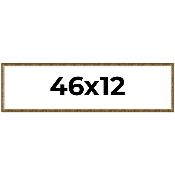 46x12 Frame Gold Picture Frame - Complete Modern Photo Frame Includes UV Acrylic Shatter Guard