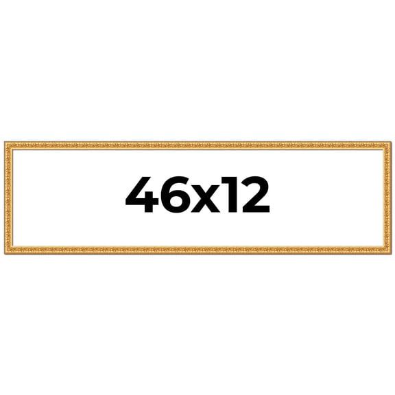 46x12 Frame Gold Real Wood Picture Frame Width 1 inches | Interior Frame Depth 0.5 inches | Edwina
