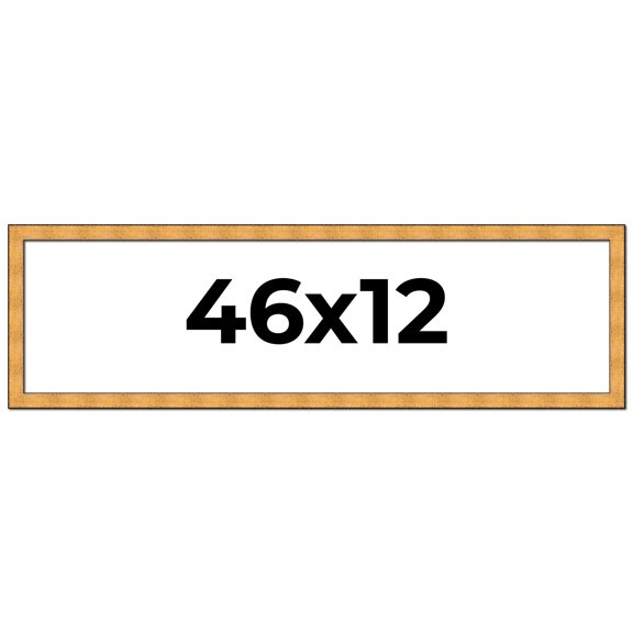 46x12 Frame Gold Rustic Solid Wood Picture Frame | 1.25 Inch Wide Moulding | Rustique Gold