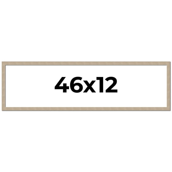 46x12 Frame Grey Solid Wood Picture Frame Width 1 Inches | Interior Frame Depth 0.5 Inches |