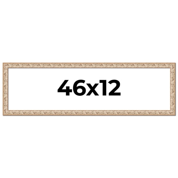 46x12 Frame White Real Wood Picture Frame Width 1.5 inches | Interior Frame Depth 0.5 inches |