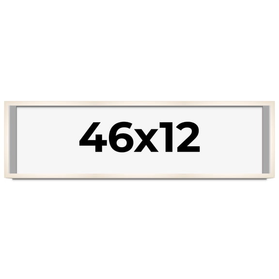 46x12 Frame White Wheat Solid Wood Picture Frame | Moulding Width 0.75 Inches | Interior Depth 0.5