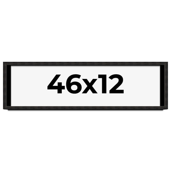 46x12 Shadow Box Black Rustic Barnwood Display Frame  | 1.125 Inch Deep | 0.875 Inch Moulding Width