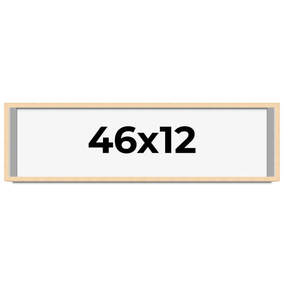 46x12 Shadow Box Frame Brown | 0.875 Inches Deep Real Wood Contemporary Shadowbox Display Frame |