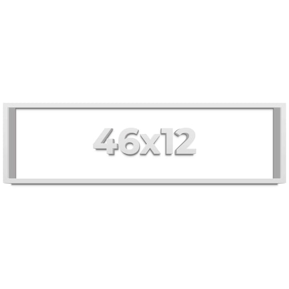 46x12 Shadow Box Frame White | 2 Inches Deep Real Wood Contemporary Shadowbox Display Frame | UV