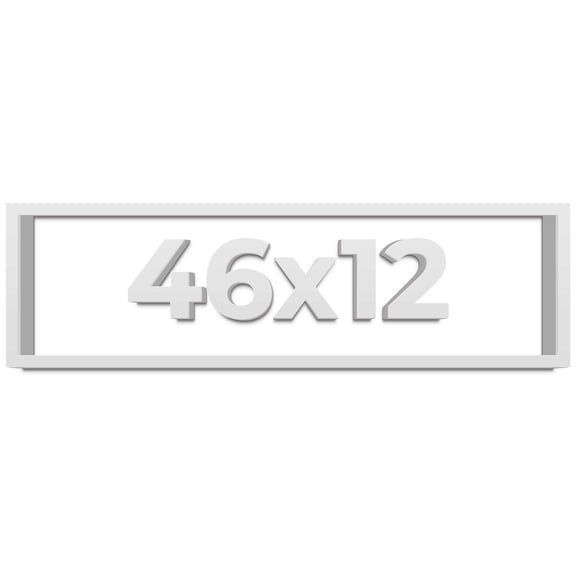 46x12 Shadow Box High Gloss White Display Frame | 1.625 Inches Deep | 1 Inch Moulding Width | Solid