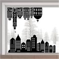 thumbnail image 1 of 46x15/116x38cm Black City Window Clings Double Sided Skyline Glass Sticker Building Silhouettes Window Decals Non Adhesive Static Vinyl Film Home Decor for Glass Sliding Door, 1 of 7