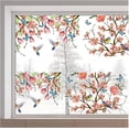 thumbnail image 1 of 46x15/116x38cm Tree Branch Window Clings Double Sided Hummingbirds Butterfly Window Decals Spring Flower Window Stickers Non Adhesive Static Vinyl Film for Sliding Door Prevent Bird Strike Colorful, 1 of 9