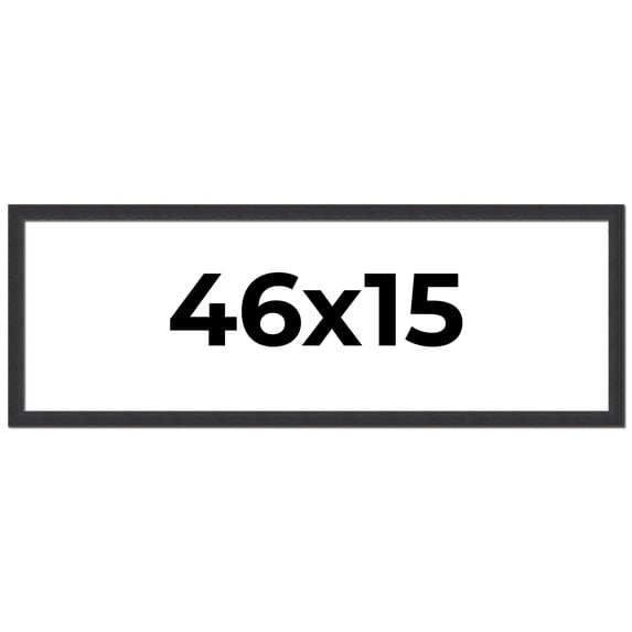 46x15 Frame Black Real Wood Picture Frame Width 1.25 Inches | Interior Frame Depth 0.5 Inches |