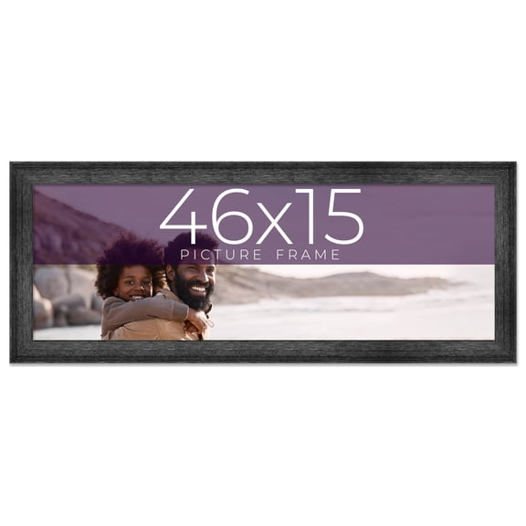 46x15 Frame Black Real Wood Picture Frame Width 1.5 inches | Interior Frame Depth 0.5 inches | Barn