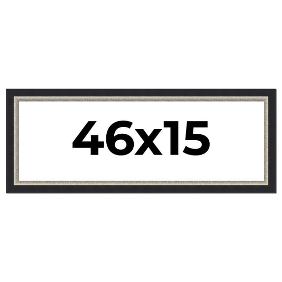 46x15 Frame Black Real Wood Picture Frame Width 2.25 Inches | Interior Frame Depth 0.5 Inches |