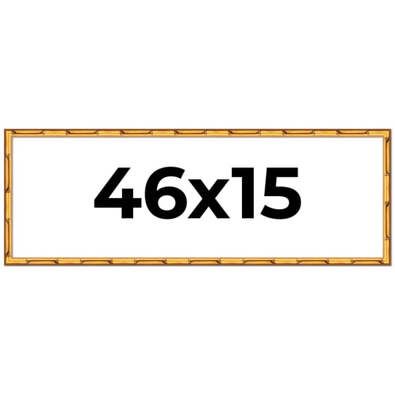 46x15 Frame Gold Bamboo Picture Frame - Complete Modern Photo Frame Includes UV Acrylic Shatter