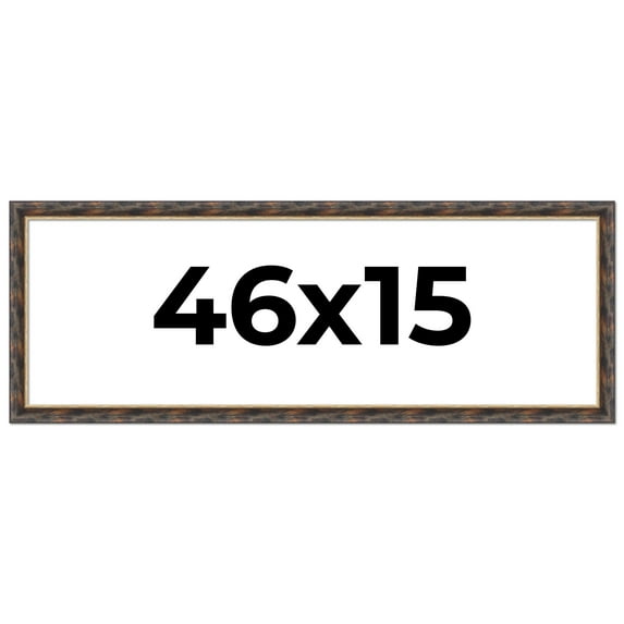 46x15 Frame Gold Real Wood Picture Frame Width 1.5 inches | Interior Frame Depth 0.5 inches |