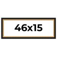 thumbnail image 1 of 46x15 Frame Gold Real Wood Picture Frame Width 2.25 Inches | Interior Frame Depth 0.5 Inches |, 1 of 8