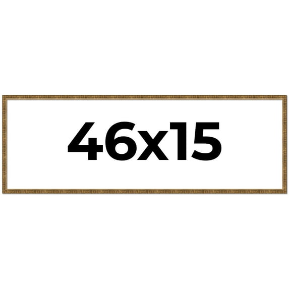 46x15 Frame Gold Solid Wood Picture Frame - Complete Modern Photo Frame Includes UV Acrylic