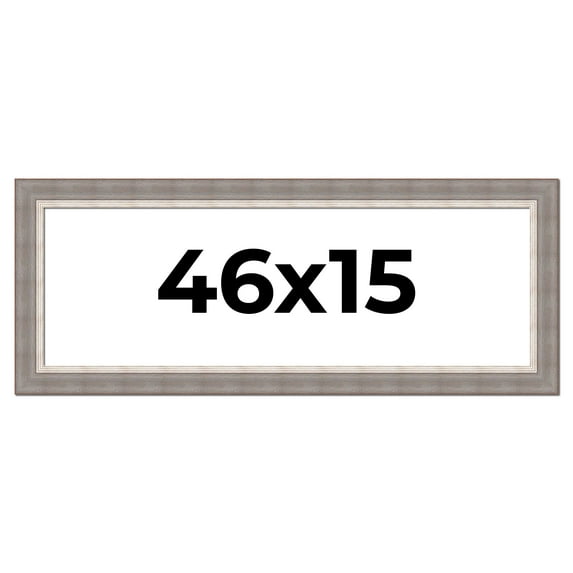 46x15 Frame Grey Real Wood Picture Frame Width 2.75 Inches | Interior Frame Depth 0.5 Inches |