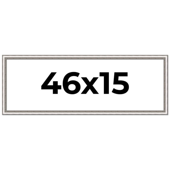 46x15 Frame Silver Real Wood Picture Frame Width 1.25 Inches | Interior Frame Depth 0.5 Inches |