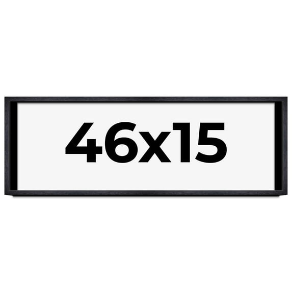 46x15 Shadow Box Frame Black | 1 Inches Deep Real Wood Farmhouse Shadowbox Display Frame | UV