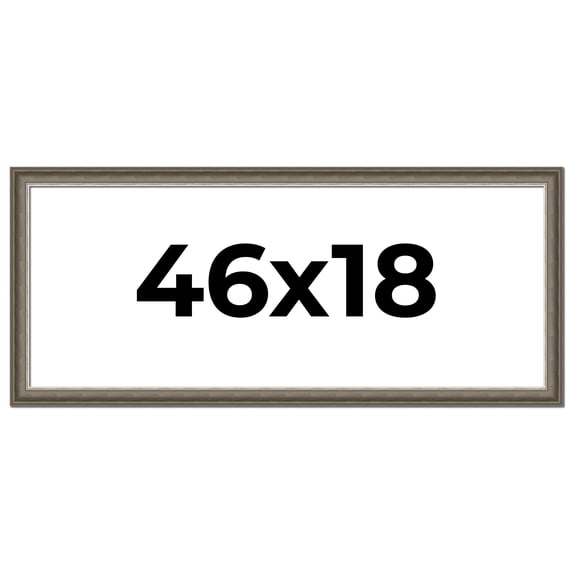 46x18 Frame Brown Solid Wood Picture Frame | 1.75 Inch Moulding Width | Austin Frame Complete with