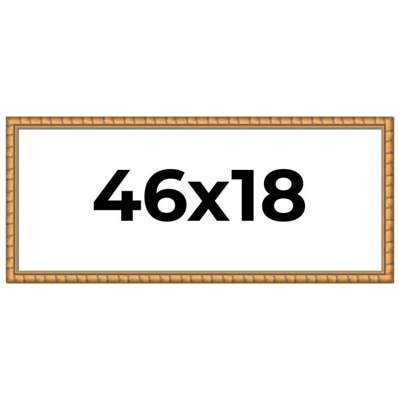 46x18 Frame Gold Real Wood Picture Frame Width 1.5 inches | Interior Frame Depth 0.5 inches |