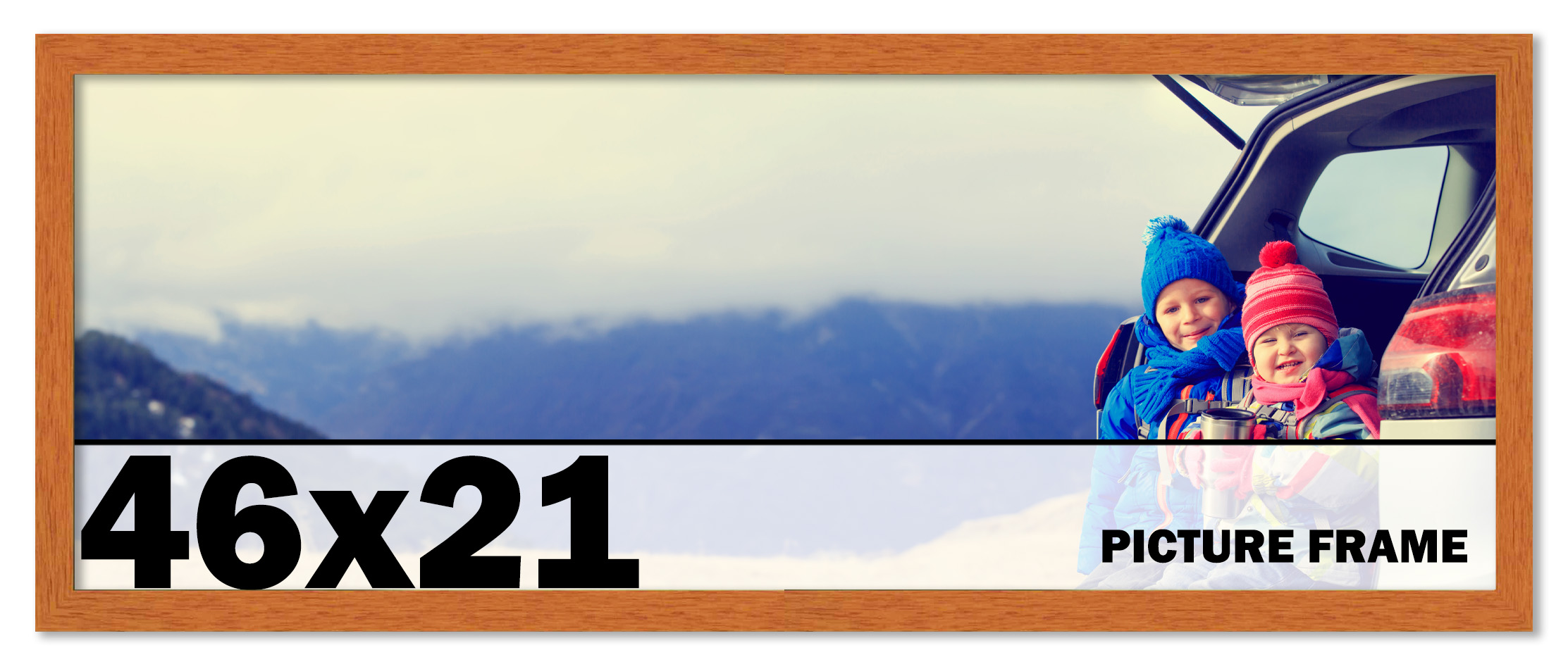 46x21 Frame Honey Pecan Brown Picture Frame - Modern Photo Frame ...