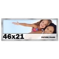 thumbnail image 1 of 46x21 Frame Silver Stainless Steel Solid Wood Picture Frame | 0.75 Inch Moulding Width | Includes, 1 of 8