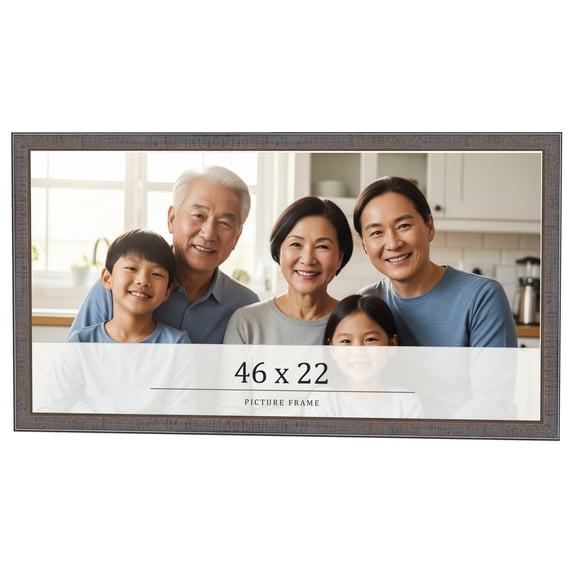 46x22 Frame Blue Kingsley Pewter Solid Wood Picture Frame Width 0.75 Inches |Interior Depth 0.5
