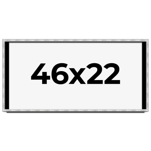 46x22 Frame Brushed Silver Solid Wood Picture Frame | 0.75 Inch Moulding Width | Rabbet Depth 0.75