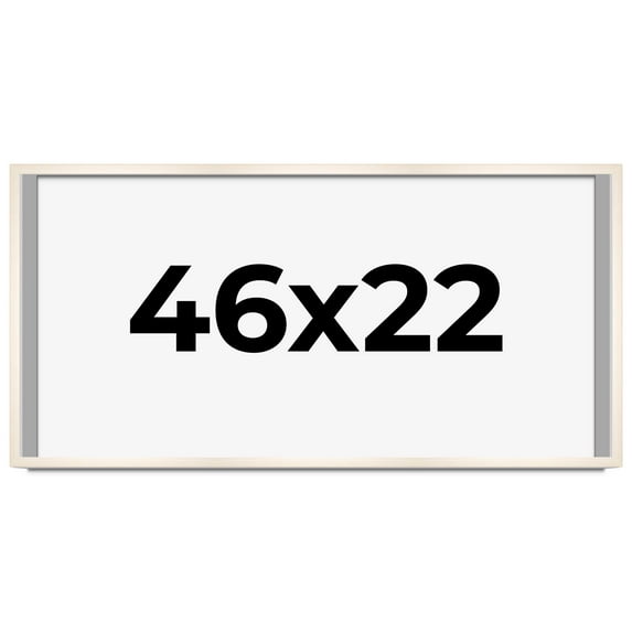 46x22 Frame White Wheat Solid Wood Picture Frame | Moulding Width 0.75 Inches | Interior Depth 0.5