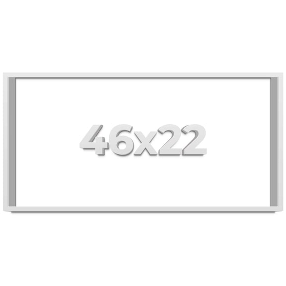 46x22 Shadow Box Frame White | 2 Inches Deep Real Wood Contemporary Shadowbox Display Frame | UV