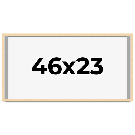 46x23 Frame Natural Wood Picture Frame | 0.75 Inch Moulding Width | with UV Acrylic Plexiglass,