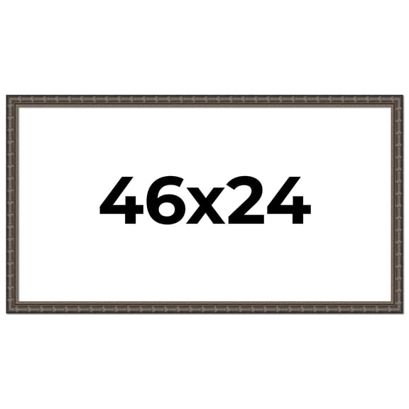 46x24 Frame Black Bamboo Solid Wood Picture Frame Width 1.5 Inches | Interior Frame Depth 0.5