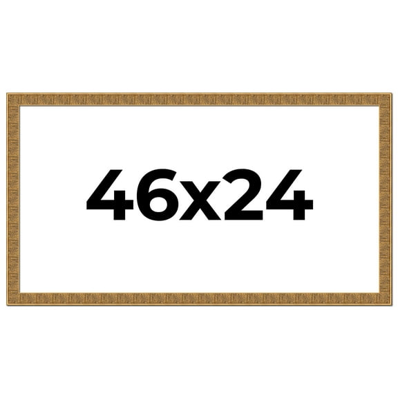 46x24 Frame Black and Gold Distressed Solid Wood Sonoma Picture Frame | 1.625 Inch Moulding Width |