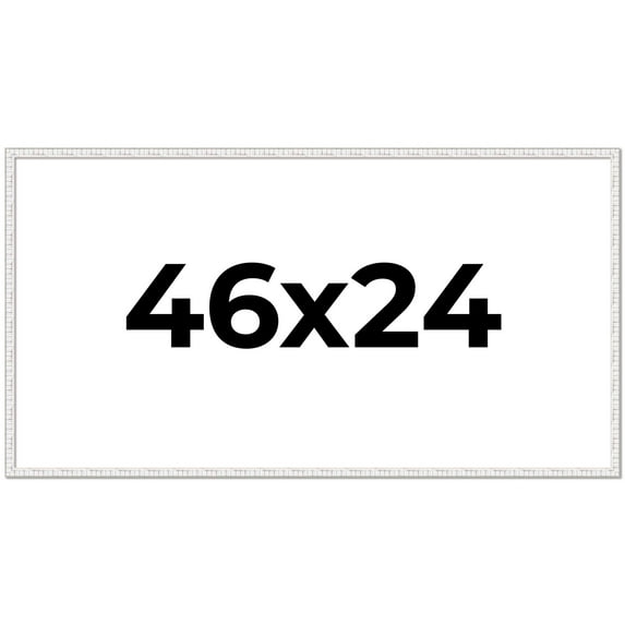46x24 Frame White Real Wood Picture Frame Width 0.75 inches | Interior Frame Depth 0.5 inches |