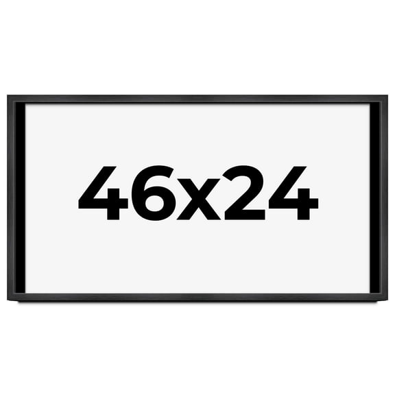 46x24 Shadow Box Frame Grey Charcoal Black | 0.875 Inches Deep | Wood Shadowbox Display Frame | UV