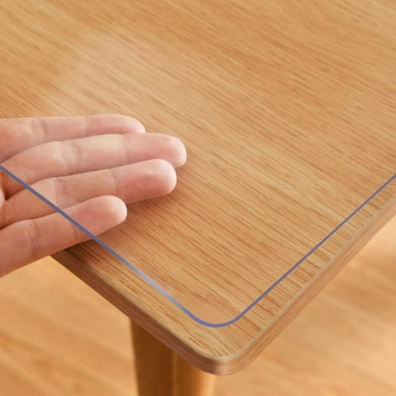 46x46 Inch Clear Vinyl Table Protector Pad 1.5mm Thick Waterproof Wipeable Rectangular Table Cover for Dining Coffee or Wood Tables
