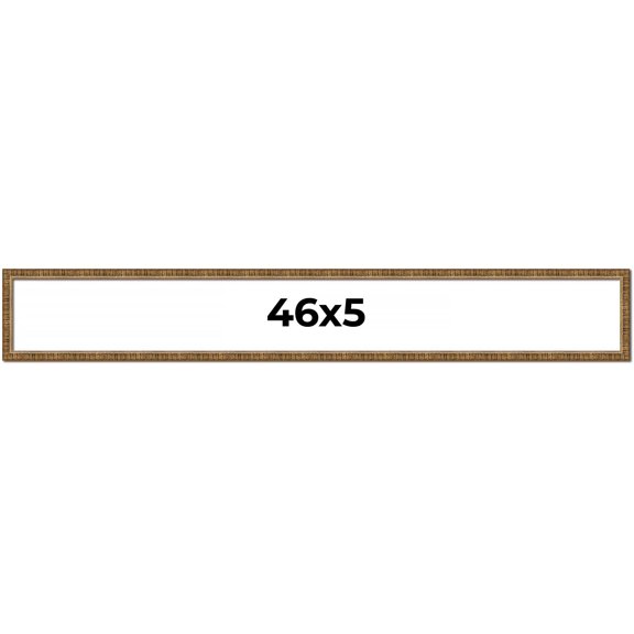 46x5 Frame Gold Solid Wood Picture Frame - Complete Modern Photo Frame Includes UV Acrylic