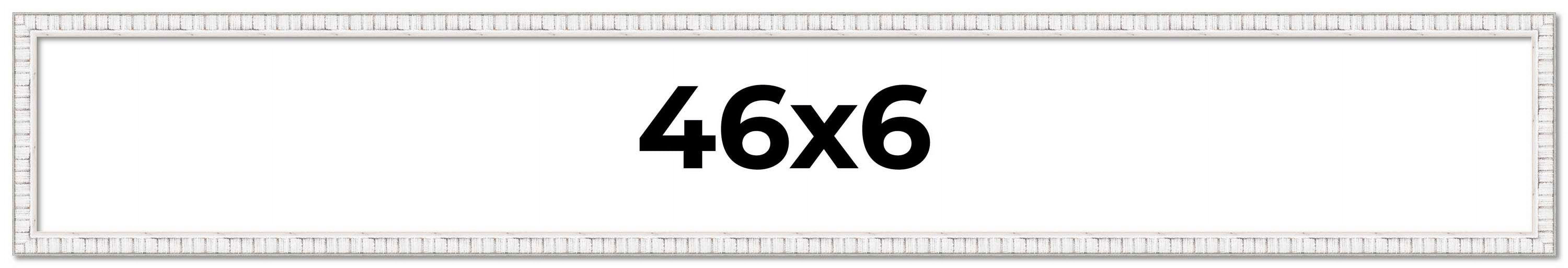 46x6 Frame White Scuffed Rustic Solid Wood Picture Frame | 0.75 Inch ...