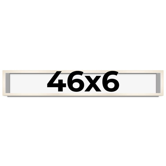 46x6 Frame White Wash Solid Wood Picture Frame | 0.75 Inch Moulding Width | Includes UV Acrylic