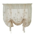 thumbnail image 1 of 46x63inch Small Window Tie up Voile Curtain Rod for Bathroom Flowers (117x160cm), 1 of 8