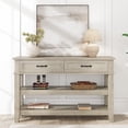 thumbnail image 1 of 47.2" Console Table Entryway Table,2 Tier Sofa Table with 2 Storage Drawers,Wood Buffet Table Foyer Table for Entry Way,Hallway,Couch, 1 of 6